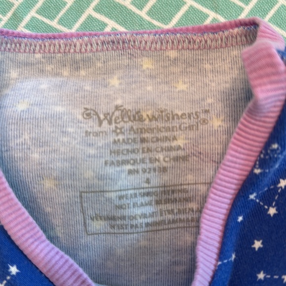 American Girl Wellie Wishers starry sky pajamas size 4 - Picture 3 of 7